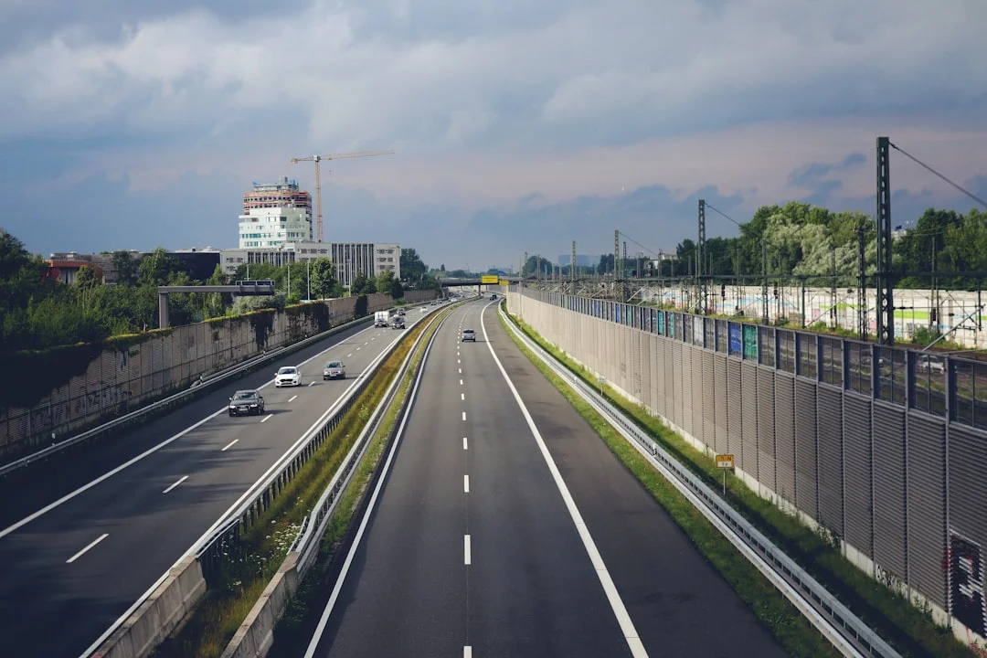 Summer Heavy Traffic on the Highways of Northern Germany