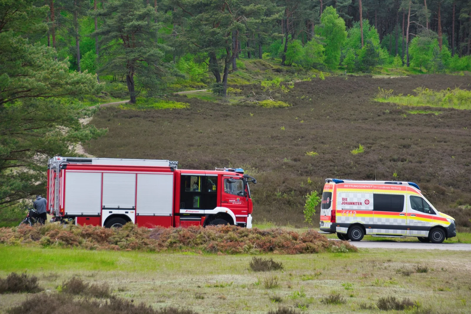 Grass Fire; Sudden Stop of S-Bahn in Hohen Schönhausen